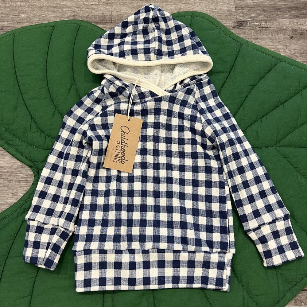 Childhoods 12-18M Blue Gingham Trademark Raglan Hoodie Pullover